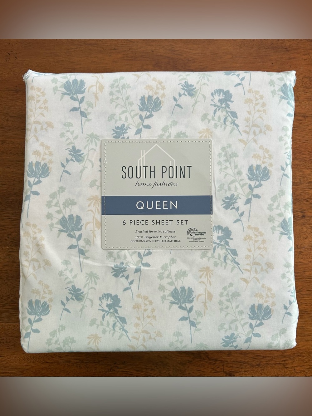 Queen 6-Piece Sheet Set in Light Blue Floral
